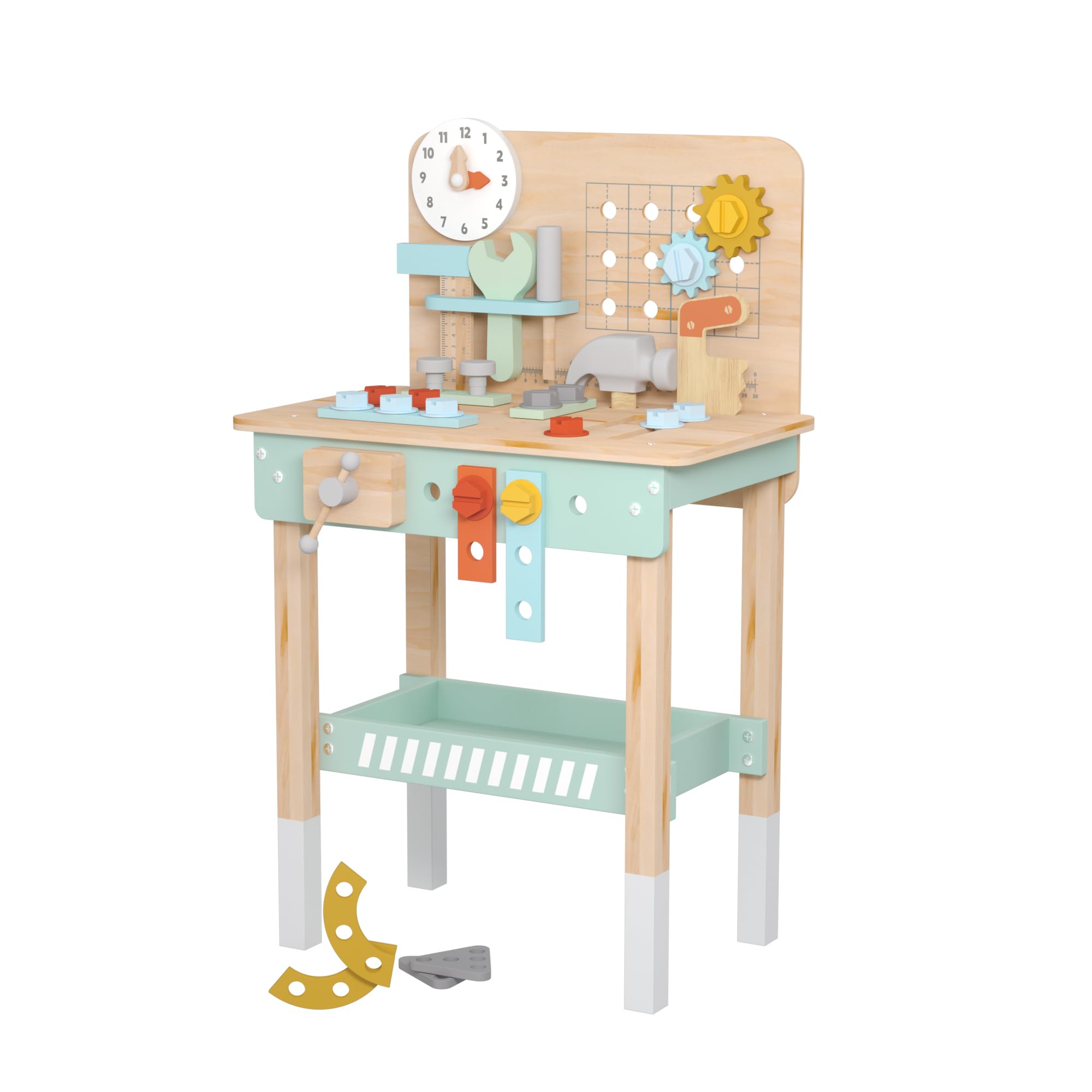 Secure-IT🔒Deluxe Wooden Kids Workbench & Tool Station