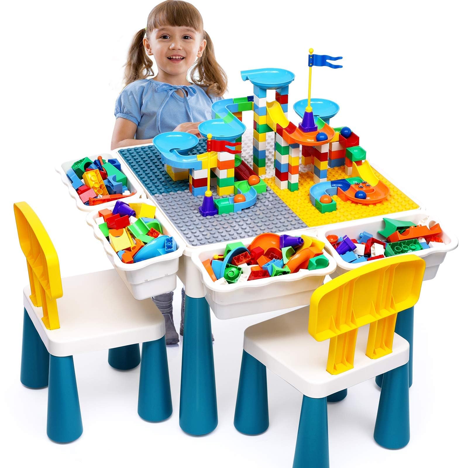Secure-IT🔒4-in-1 Educational STEM Activity Table with 152-Piece Marble Run