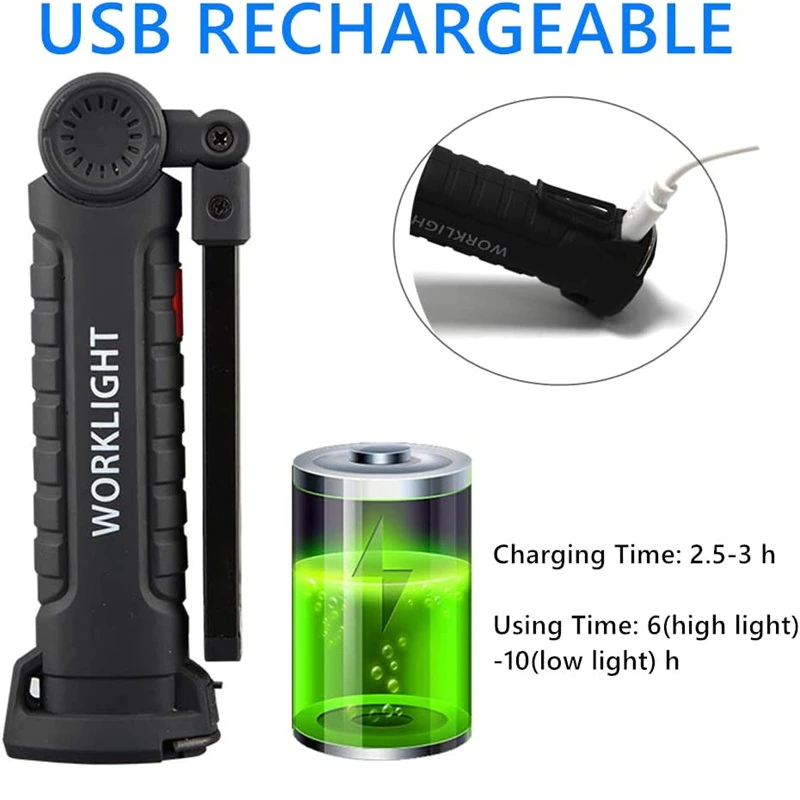 Secure-IT🔐 Professional Magnetic 360° Rechargeable LED COB Work Light Suite
