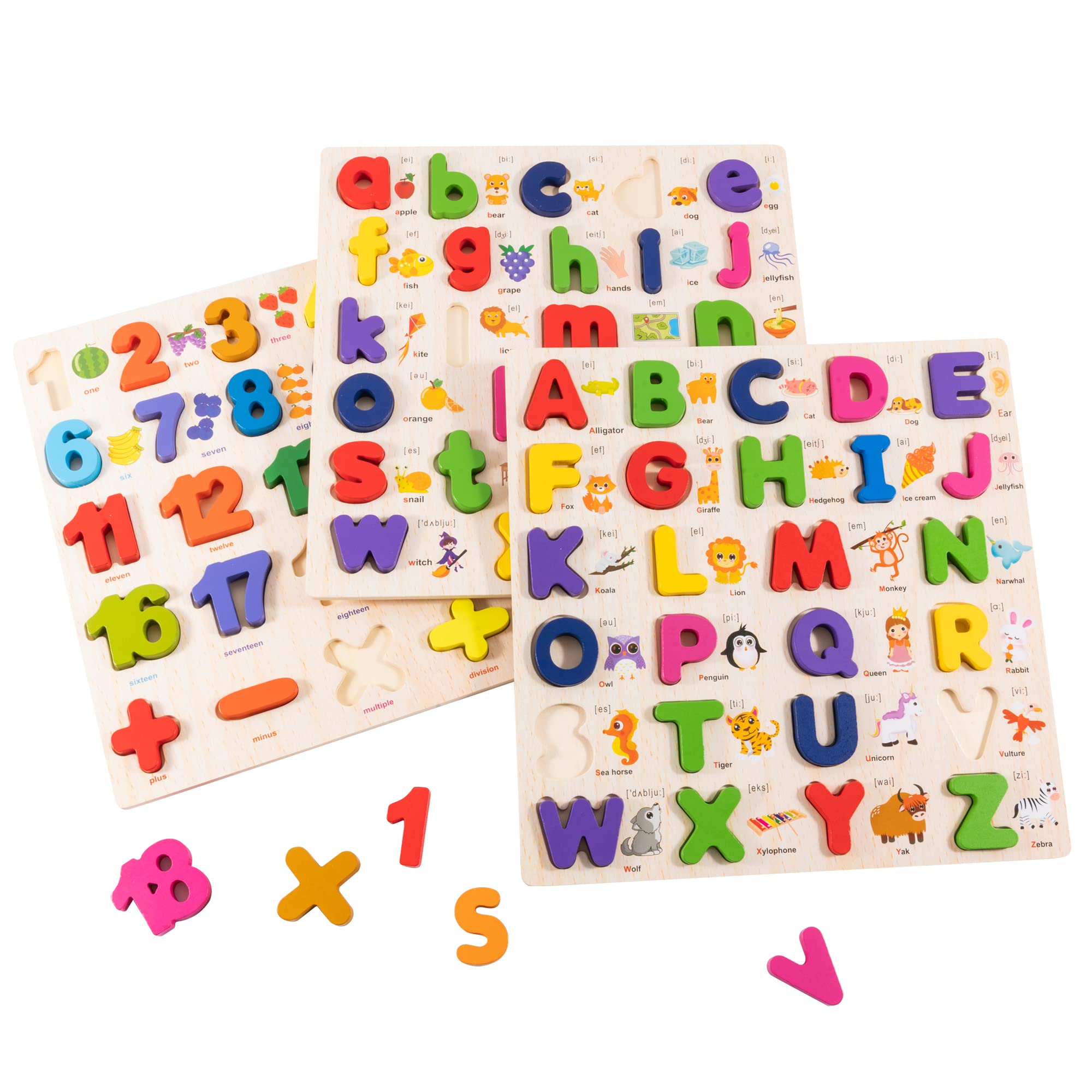 Secure-IT🔐 Ms. Mary’s 3-in-1 Master Literacy & Number Wooden Puzzle Set