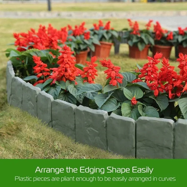 Secure-IT🔒 Miss Mary Math Professional 20-Piece Pebble Effect Plastic Garden Lawn Edge Suite