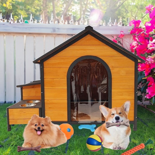 Secure-IT🔐 Wearable Strong Playground Solid Wood Elevated Dog House