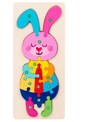 Secure-IT🔒 Color Coded Wooden Animal Number Puzzle