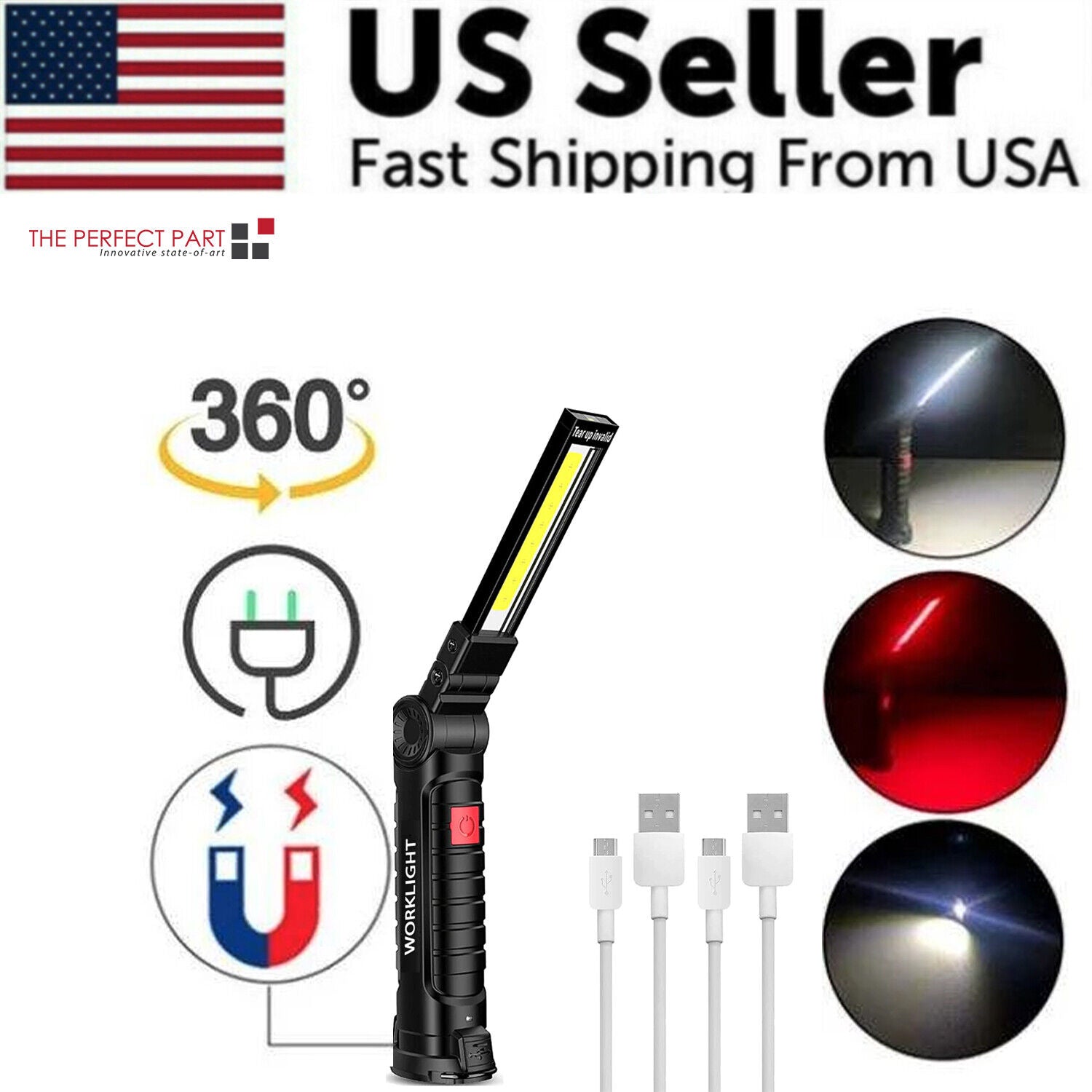 Secure-IT🔐 Professional Magnetic 360° Rechargeable LED COB Work Light Suite
