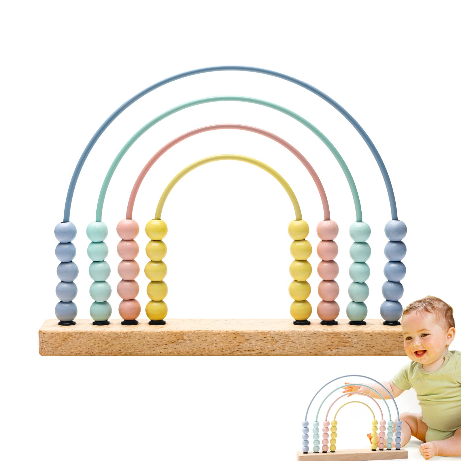 Secure-IT🔒Premium Wooden Rainbow Abacus & Counting Frame