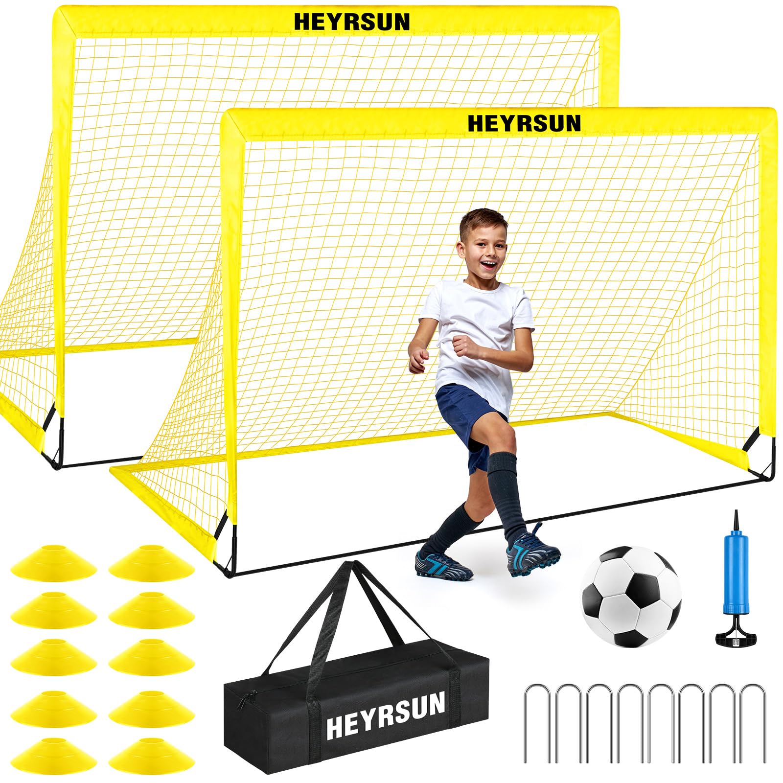 Secure-IT🔐 HEYRSUN 2-Pack Professional 5x3.6ft Pop-Up Soccer Training Suite